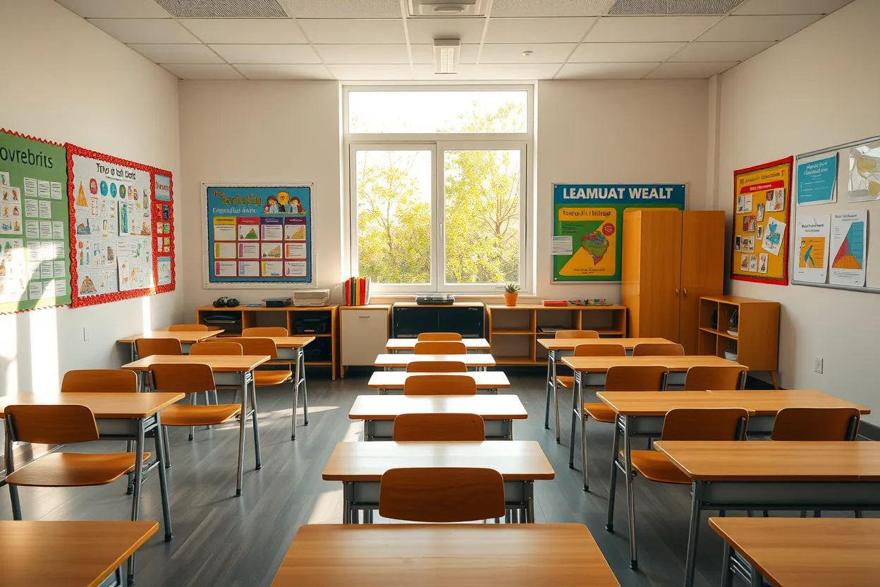 Φωτεινή τάξη αγγλικών έτοιμη για τη νέα σχολική χρονιά